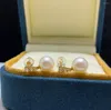 Boucles d'oreilles Shilovem 18k or jaune perles d'eau douce naturelles goutte bijoux fins femmes à la mode plante de mariage Yze09095548zz