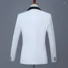 Herrenanzüge Männer Langarm Button Up Party Bankett Kleid Kostüme Weiß Hochzeit Smoking Zweiteiliges Set Plus Size Hosen 4XL
