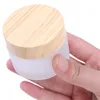 Frasco de vidro fosco para cuidados com a pele, frasco de creme para os olhos recarregável, recipiente cosmético âmbar, marrom, pote transparente com forros internos e imitado Rdtk