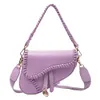 Womens Designer Autumn New Single Shoulder Messenger Personalized Saddle Korean Solid Color Literary Trend Bag 71