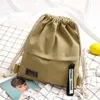 Bolsas de armazenamento Canvas drawstring backpack school gym bolsa de ginástica mochila de mochila casual para mulheres adolescentes
