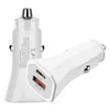 TE-P22 Universal 38W USB Type C Quick QC3.0 PD 20W Dual Ports Car Charger Fast Charging Charge Adapter in Car For iPhone Xiaomi Huawei Mobile Phone