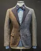 Ternos masculinos blazer moda terno esportivo casaco casual fino ajuste xadrez jaqueta de negócios elegante para casamento masculino