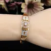 Bangle Sunspicems 14K Gold Color Copper Zircon Bracelet For Women Morocco Wedding Bridal Jewelry Dubai Bijoux Love Gift 2023