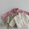 Clothing Sets New Baby Fleece Clothes Sets Winter Autumn Children Plus Pullover Tops Pants 2Pcs Suit Infant Cotton Casual Outfits 0-3Y R231127