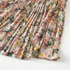 Elbiseler Tigena Vintage Piled Maxi Etek Kadın Moda 2020 Yaz Günlük Tatil Çiçek Baskı Şifon Yüksek Bel Uzun Etek Kadın