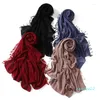 Sciarpe Foulard Monocromatico Perla Chiffon Industria pesante Perline appese Fatte a mano Sciarpa Baotou con perline lucide