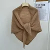 Lenços MoriBty Inverno Triângulo Cachecol Mulheres em Sólida Malha Versão Coreana Poncho Capes Grande Xaile Quente Wraps Neckerchief Hijab 231127