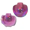 Bérets 634c Nouveauté Couleur brillante Cowgirl Cowgirl With Colorful Light Glitter Night-Can-See