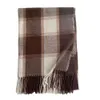 2023 New Korean Winter Imitation Cashmere Plaid Scarf Men's and Women's Tassel Shawl Warm Neck long silk scarves wholesale painted scarfs