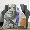 Blankets Swaddling 100 Dollar Bill Money Ultra Soft Throw Blanket for Kids Adults Fleece Blanket for Bed and Couch Warm Fuzzy Throw Blanket Cozy 230427