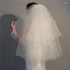 Veli da sposa NUZK Gomito da sposa corto Arrivo Bianco Avorio Copricapo Velo Boda Welon Veu De Noiva Vail Voille Mariage