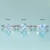 Bant Yüzük Gem'in Güzellik Doğum Taşı Yüzüğü Klasik 8mm Yuvarlak Taş Altı Prong Solitaire nişan yüzüğü 925 Sterling Gümüş Hediye AA230426