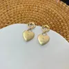 Double G Gold Heart Earrings Classic Lover Studs Designer 18K Gold Pated Earrings for Women Valentine's Day Wedding With Gift Box Embossed Stamp Ribbon Top Quality