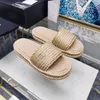 Designer Fashion Women Sandals Knitted Slippers Thick Bottom Chain Decoration Fire Style with Box and Dust Bag 35-41