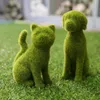 Arts et artisanat nouveauté gazon artificiel herbe Animal chat chien maison bureau ornement chambre bureau décor jardin cour Animal Statue Y23