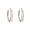 Fashion 925 Silver Needle True Gold Electroplated Zircon Plain Ring Earrings Edition Simple Elegant Style Sexy Street Shooting Earrings Jewelry I9w6