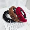 Winter Woven Fabric Headband Artistic Vintage High Sense Headband Women Travel Makeup Headwear Winter New Knitting Woolen Twists Braid Hair Band