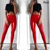 Tozluk Kadın PU Deri Tayt Sıkıştırma Siyah Deri Kalem Pantolon Yüksek Bel Seksi Sıska Pantolon Elastik Seksi Ganimet Leggins Mujer