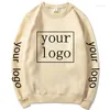 Men's Hoodies Custom Logo Crewneck Sweatshirts Men WomenBrand Harajuku Fashion Casual Fleece Spring Autumn DIY Pullover Wholesale