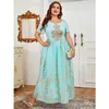 Ethnic Clothing Plus Size 4xl Muslim Women Maxi Dress Abayas Casual Fashion Summer Islam Arab Robe Short Sleeve Dubai Kaftan Middle East