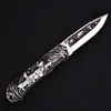 Hot A1913 Pocket Folding Knife 440C Satin Drop Point Blade Stainless Steel Handle Outdoor Camping Hiking Fishing EDC Knives with Nylon Bag