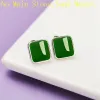 925 sterling Silver 10x10mm cushion semi mount actor أقراط تناسب العنبر الفيروز العقيق Opal Gemstone إعداد النساء المجوهرات الراقية