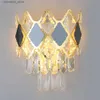 Vägglampor Europa Style Crystal Wall Lamp Luxury Gold Candle Gray Crystal Wall Sconces For Badrum Vanity Lights Living Matsal Q231127