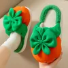 Slippers 2023 Winter Wart Bow-tie Cotton Men and Women Nasual Home Home Pack