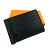 Black Id Id Credit Bolses Bolsa Genuine Leather Small Cartet com Clipe de Money For Men 2023 Novo Mini Card de Moda POUC277O