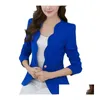 Vestes pour femmes Femme formelle couleur unie bouton unique mince mode bureau costume d'affaires veste décontractée femmes manteau vêtements d'extérieur Drop Deli Otrem