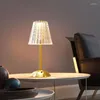 Tafellampen LED Retro kristallamp 6000 mAh draadloos bureau oogbescherming leeslicht licht aanraking dimmacht voor thuisdecoratie