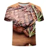 T-shirts pour hommes Mode Hip-hop Street Food Chemise Animal Vache Été Hommes Et Femmes 3D Fun Porc T-shirt Black Pepper Steak