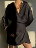 Girlsat18 Europejska i amerykańska spódnica w stylu dekoltowym dla damskiej noszenia królewska siostra lekko pulchna szczupła czarna sukienka