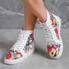 Boots Graffiti High Top Women Sneakers Fashion Shice Sole Boots Boots Women’s Casual Size Size 43 Fulcanized Shoes 230426