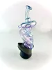 Hookah double recycler type glass top for peak or carta purple lolipop with blue stardust only glass top no erig bottom ZZ