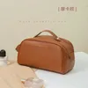 Cosmetic Bags PU Leather Double Zipper Large Capacity Toiletry Bag Portable Convenient Advanced Skin Care Storage Travel Makeup