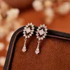 Dangle Earrings UNICE Cute Real 18K Solid Gold AU750 Diamond Drop For Women Fine Jewelry Wedding Party Gift The Eye Of Louvre