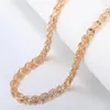 Chaînes Davieslee 3-7mm Femmes Filles 585 Rose Gold Couleur Collier Paperclip Link Chaîne 20/24inch Vintage Bijoux LCNM05