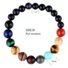 Strand Natural Multicolor Stone Handgjorda armband Elasticitetsmycken Smidiga runda pärlor 19cm SK361