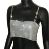 Débardeurs pour femmes Camis Sequin Brillant Chaîne De Cristal Débardeur Glitter Halter Sangle Métallique Crop Tops Festival Party Sexy Femmes Tenues 230426