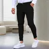 Pantalon pour homme avec anneau de taille, pantalon Long élégant, coupe cintrée, respirant, Style Business, tissu doux