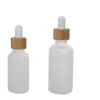 Glasdroppsflaskor eterisk oljeflaska med ögondroppar och bambu lock flytande kosmetiska behållare oqrnh