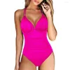 Kobiety stroje kąpielowe One Piece Kobiet Swimsuit 2023 Solid Green Bodysuit Monokini Seksowne bez pleców stringi Brazylijskie na plaży Suit xl