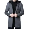 Men's Trench Coats Men's Clothing Fashion Trench Coat Thicken Men's Woolen Jacket Mid-length Coat Winter Warm Overcoat Male Clothes S-5XL 231127