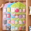 Storage Bags Hot 16Pockets WardrobePockets Clear Hanging Bag Socks Bra Underwear Stationery Rack Hanger Saving Space Tidy Organizervaiduryd