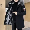 Men's Jackets Cotton-Padded Coat Winter Jacket Parkas Ashionable Mid-Length Thickened Brand Letter Print Fur Collar