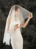 Bridal Veils One Layers White Ivory Wedding With Comb Crystals Short Accessories For Bride Velo De Novia