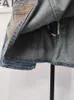 スカートディート女性Sデニム複数のポケットパッチワーク洗浄レースアップ貨物ラインミニスカート2023秋のファッション29L3411 231127