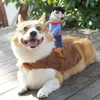 Dog Apparel Pet Creative Funny Riding Jeans Knight Clothes Supplies